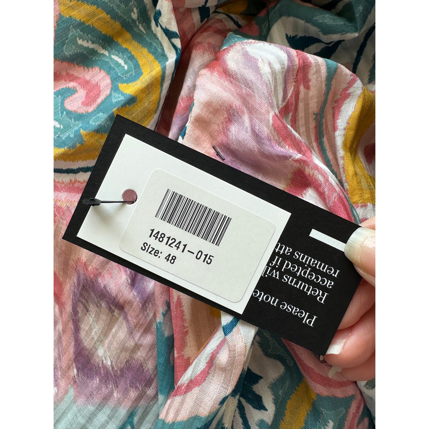 NWT Etro Teal Multicolor Paisley Georgette Long Sleeve Tie Neck Blouse 48 / XL