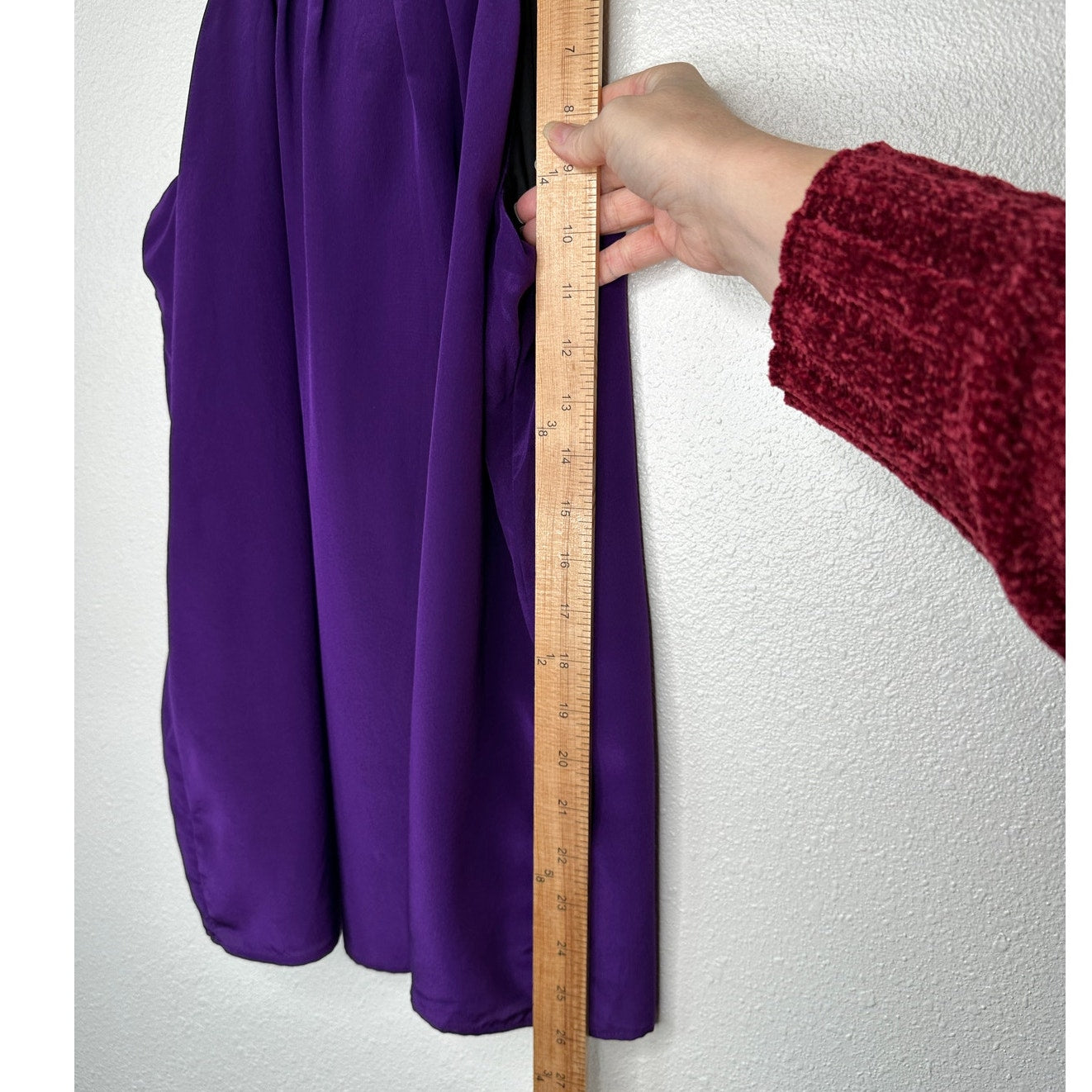 NWT Lavender Brown Purple Silk Front Pleat High Neck Keyhole Back Top L