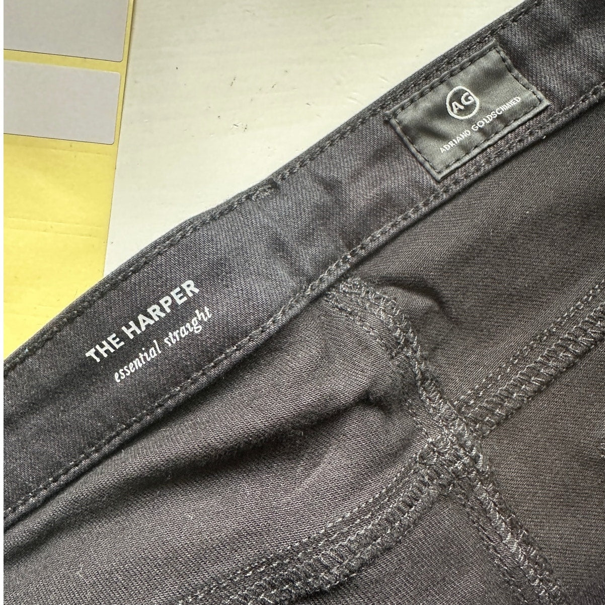 AG The Harper Essential Straight Leg Black Jeans  30R