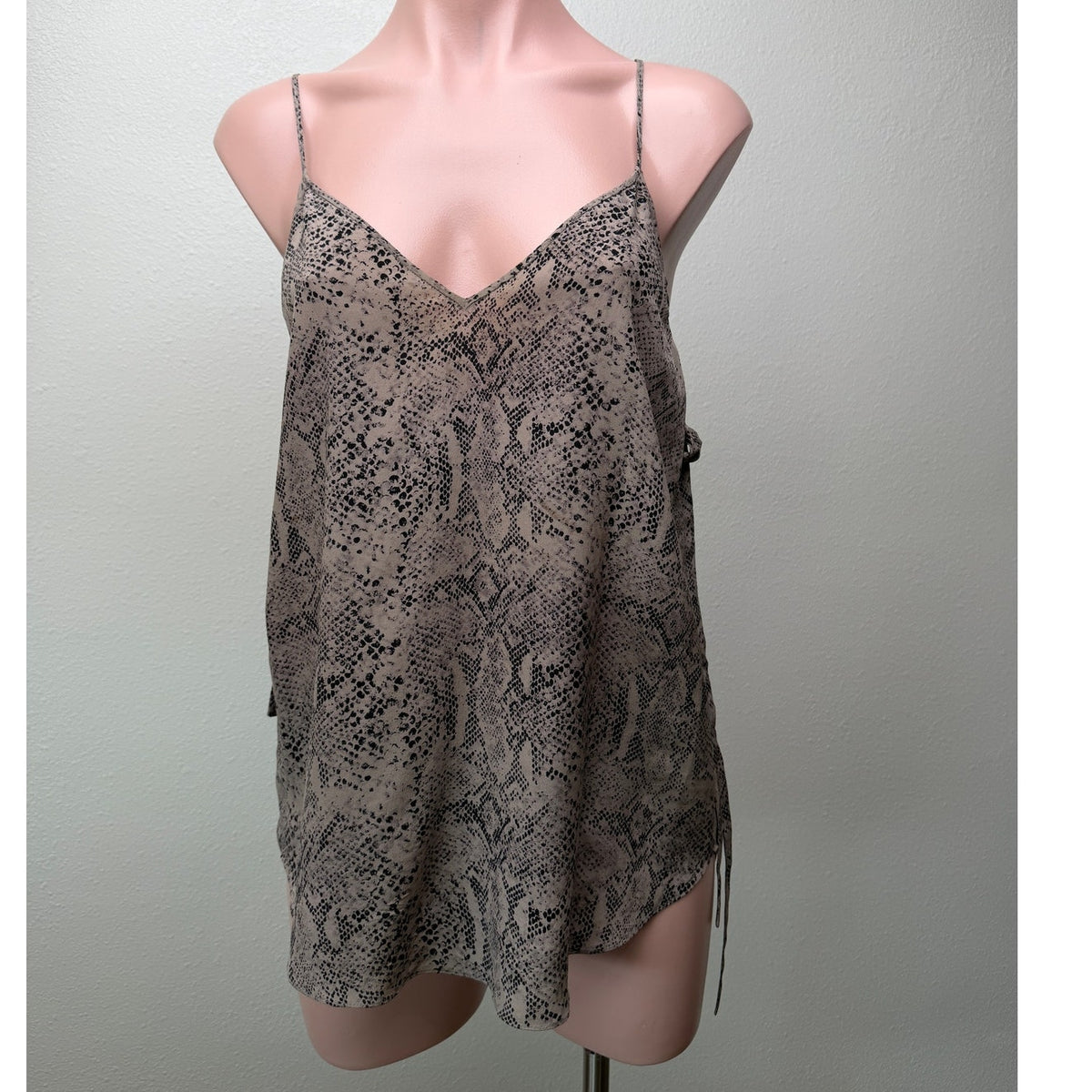 Rebecca Taylor Taupe Snake Print Silk Cami Women US 4