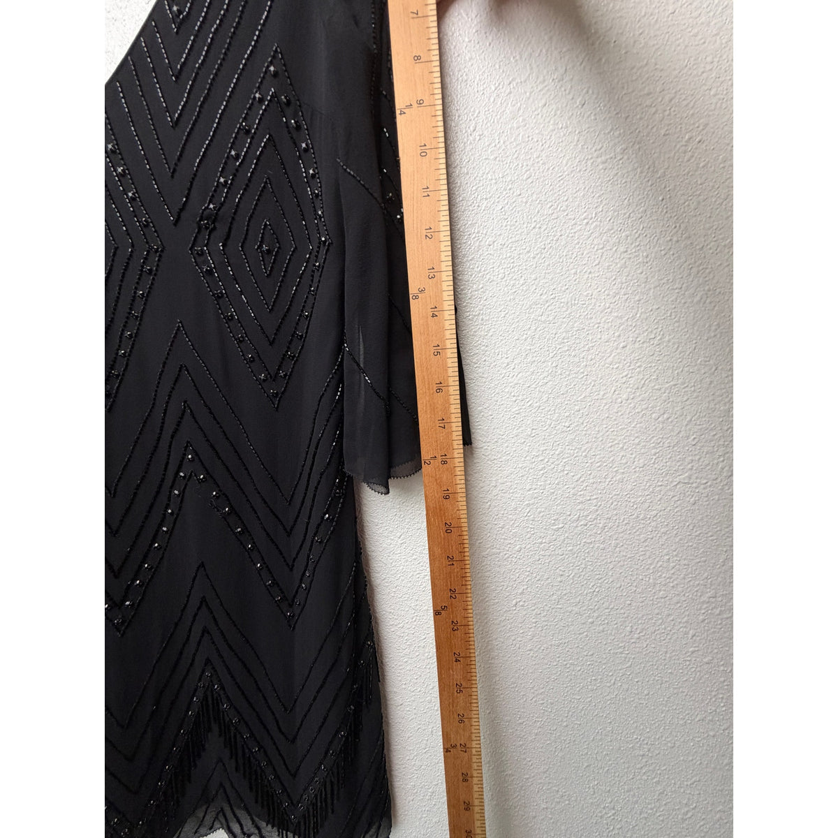 Alice + Olivia Black Beaded V Neck Mini Dress Women US 4