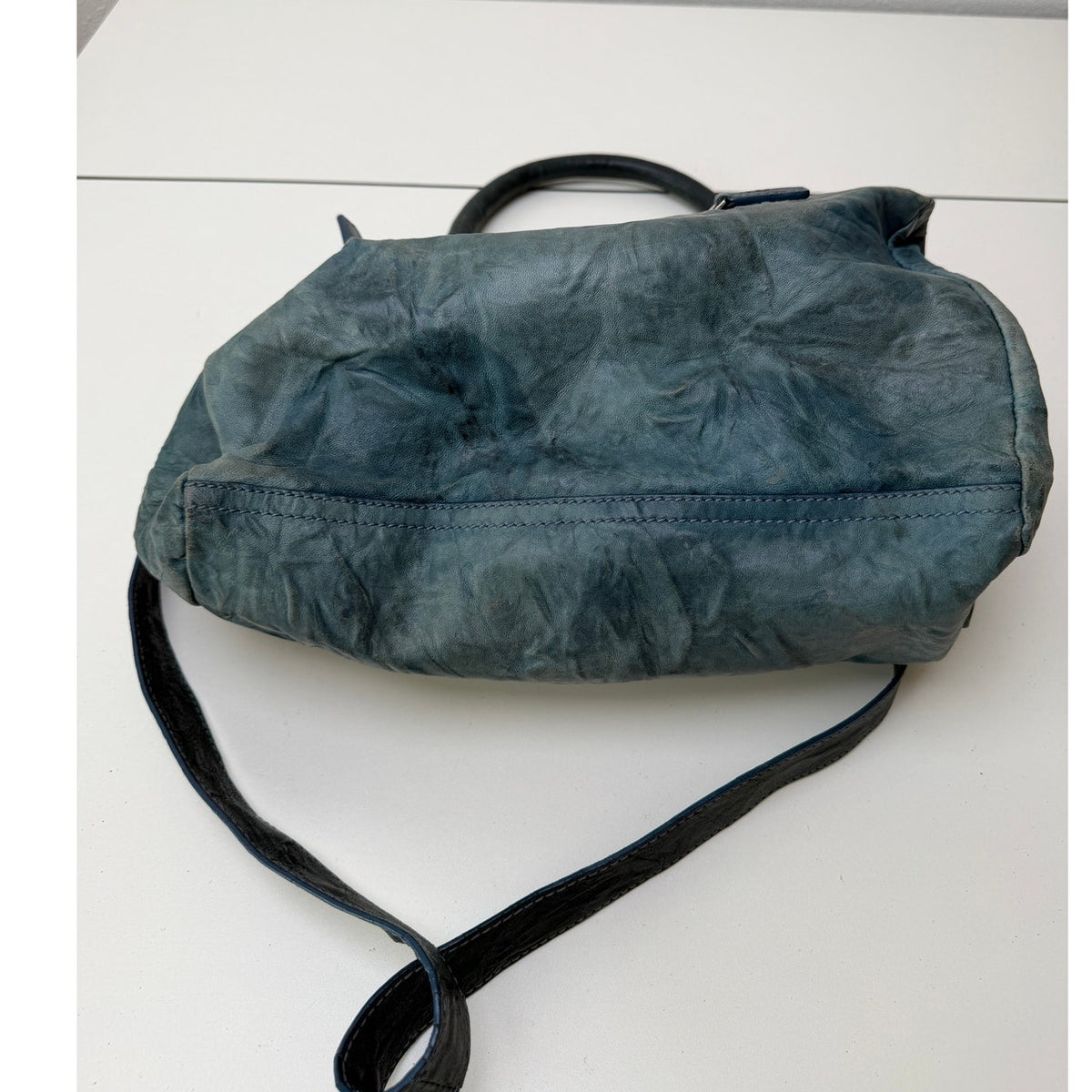 Givenchy Blue Green Zip Satchel Bag Women's