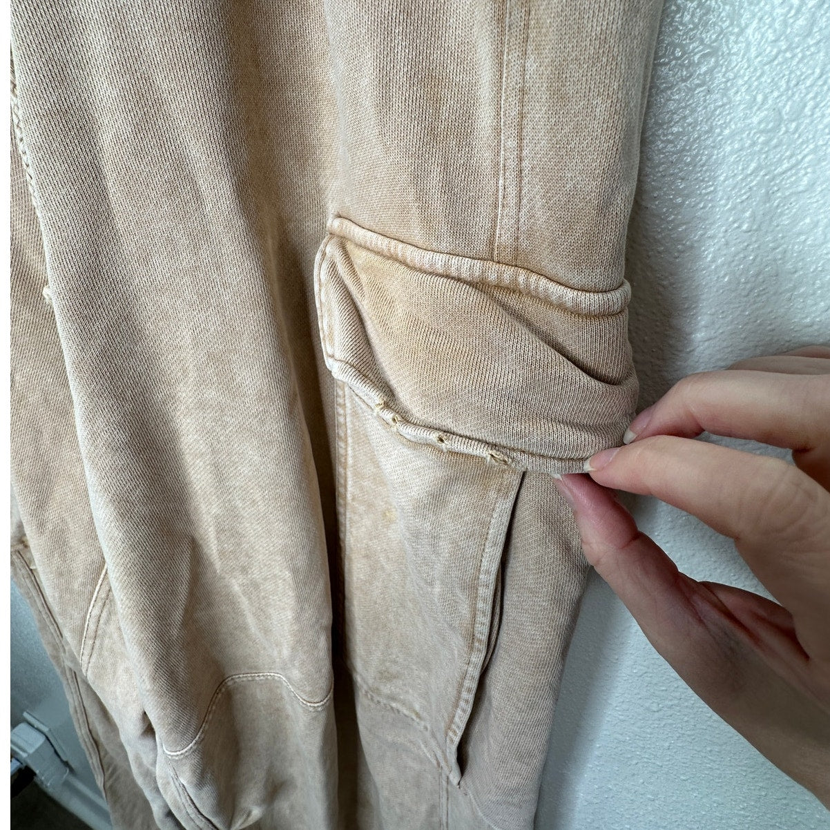 Acne Studios Mens Tan Wide Leg Cargo Sweat Pants M