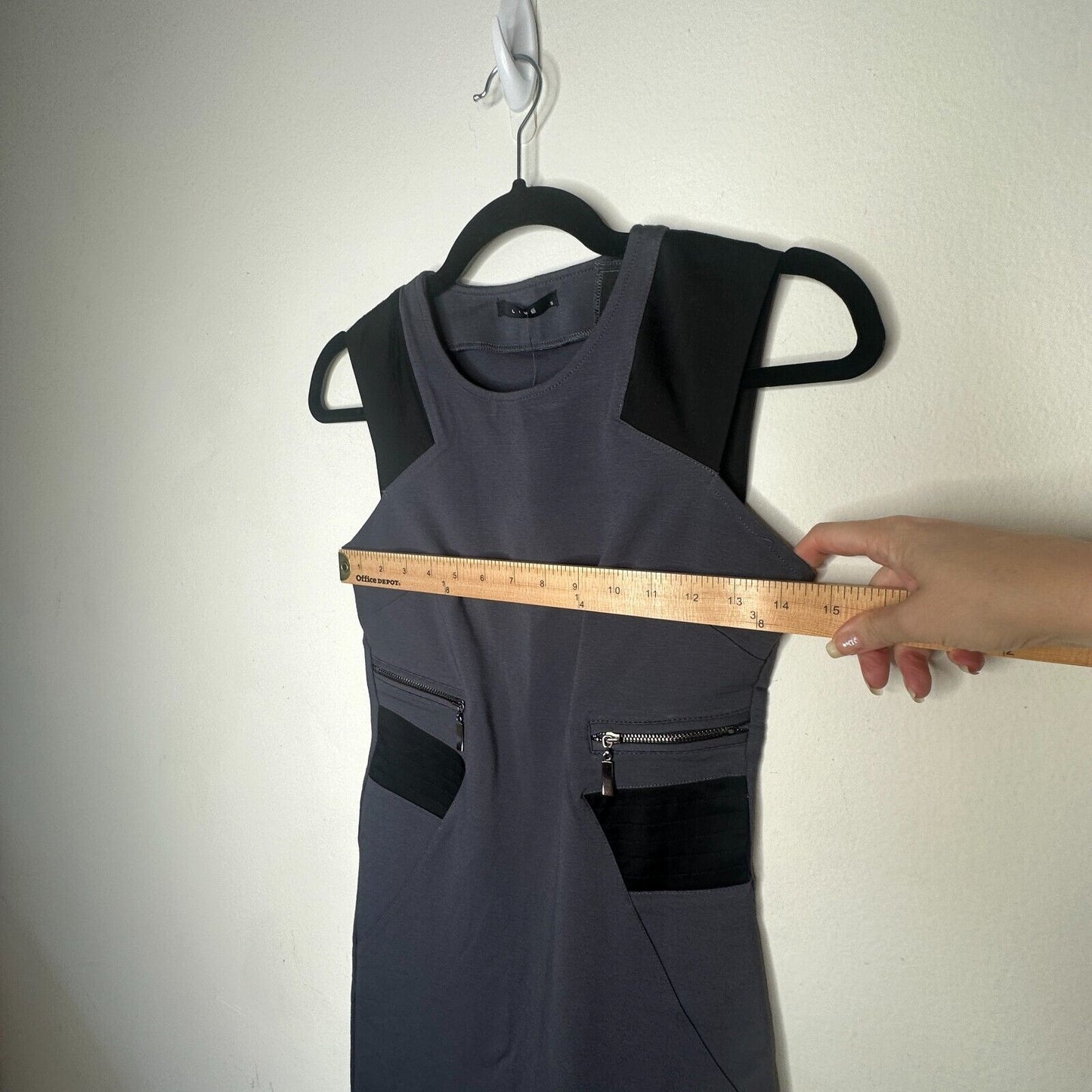 NWT Lime Black Blue Sleeveless Thick Bodycon Mini Dress Colorblock Zipper Small