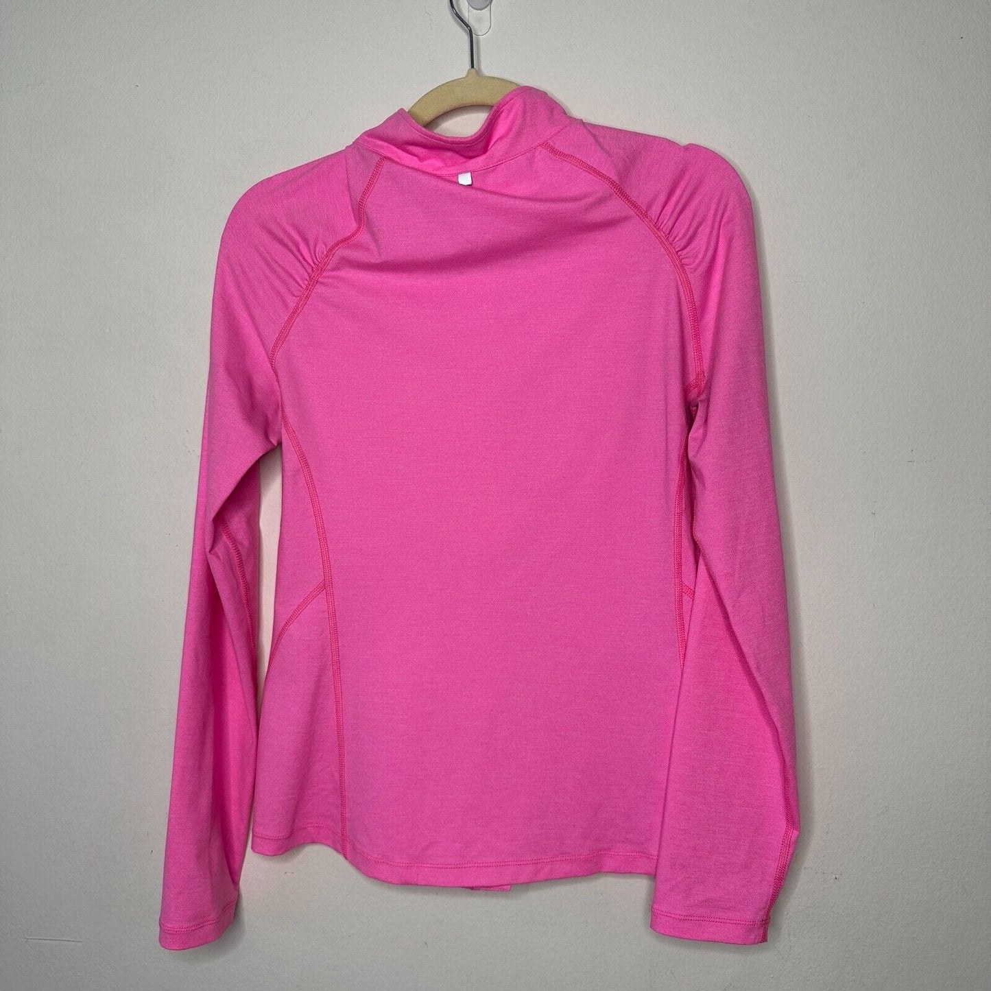 Lorna Jane Active Hot Pink Long Sleeve Zip Lightweight Fitted Stretch Jacket Med