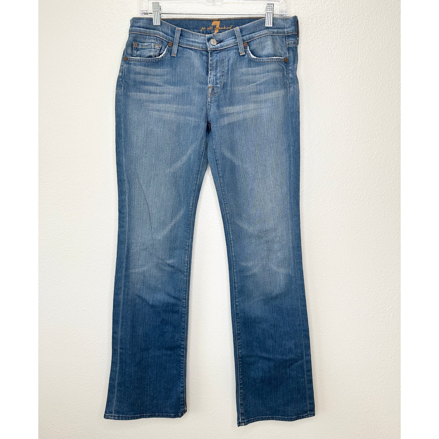 7 For All Mankind Light Medium Wash Boot Cut Flare Jeans Low Rise 30