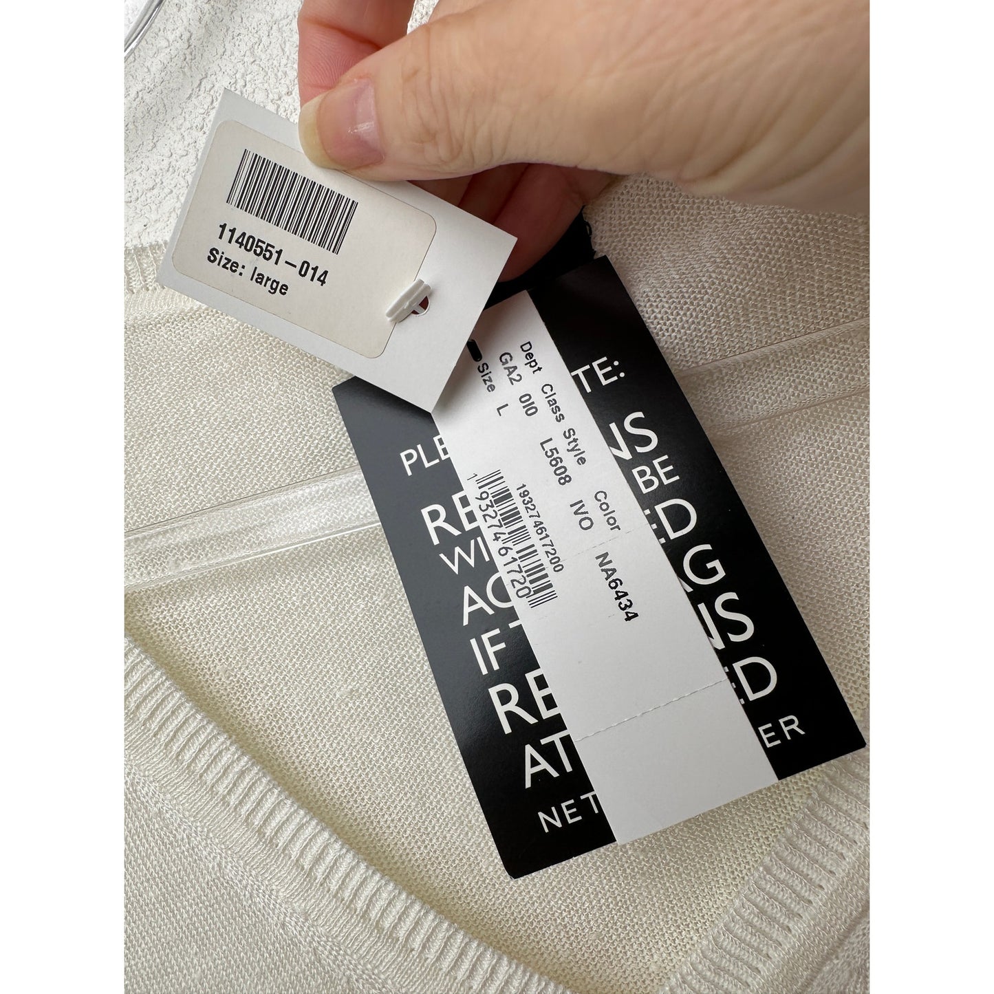 NWT J Crew Linen Blend V-Neck Sweater Ivory Women's US L