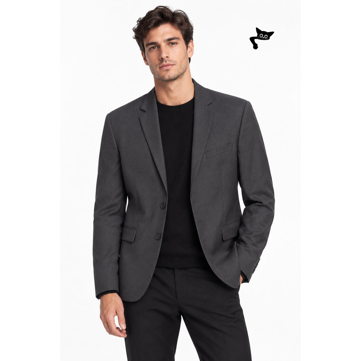H&M Slim Fit Charcoal Gray Two Button Blazer Suit Jacket Men's US 40R