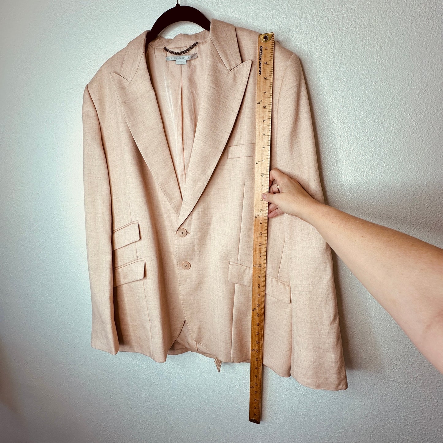 Stella McCartney Light Peach Front Button Viscose Linen Blazer Jacket 42