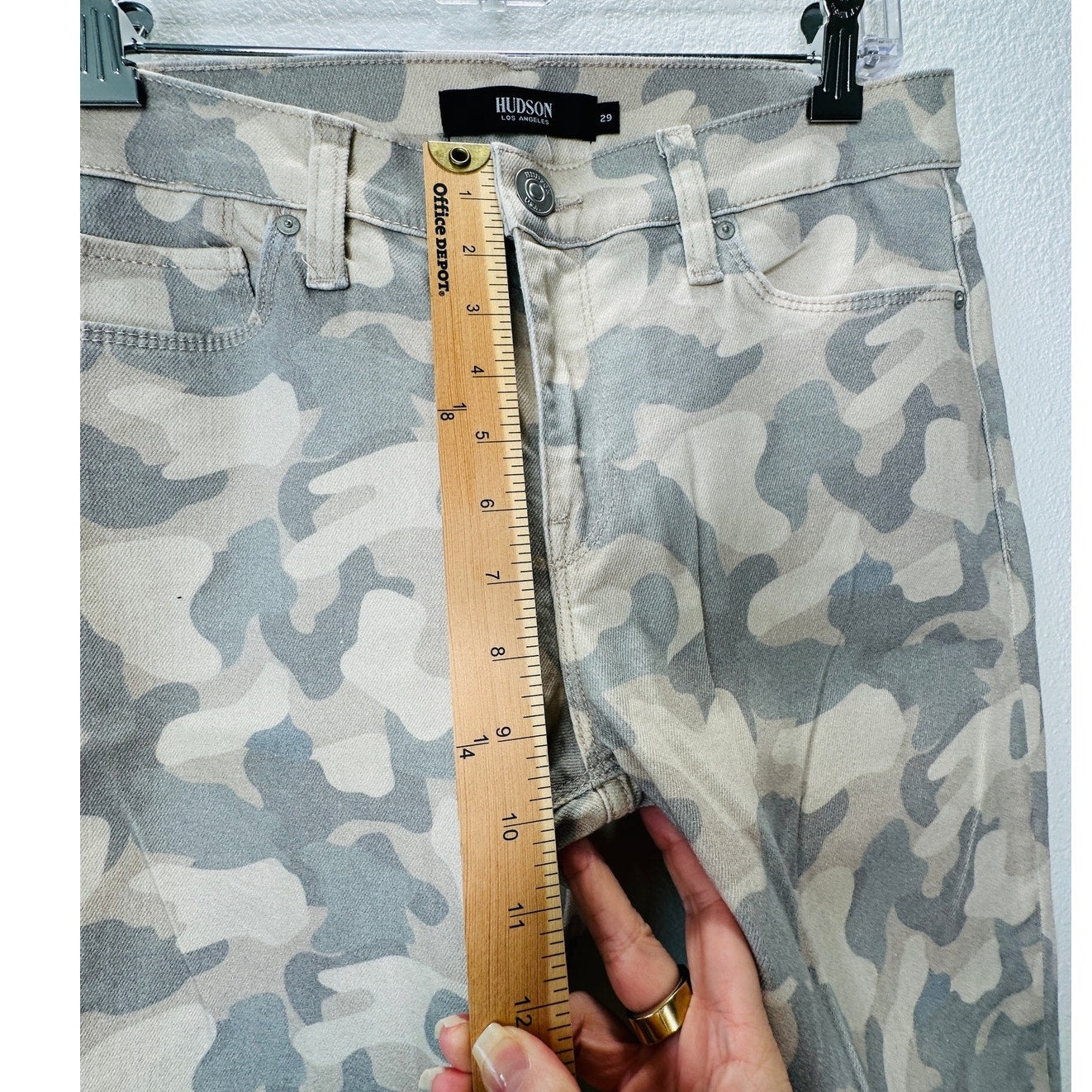 Hudson Nico Peyote Camo Mid-Rise Split Ankle Front Zip Jeans 29