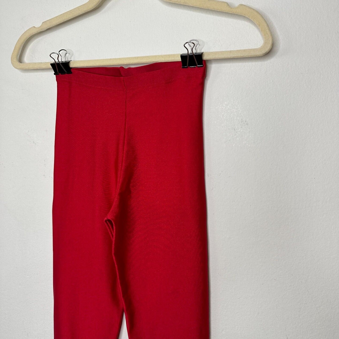 Anais & Margaux Alexandra Deep Red Shimmery Pant Leggings Italian Fabric XS