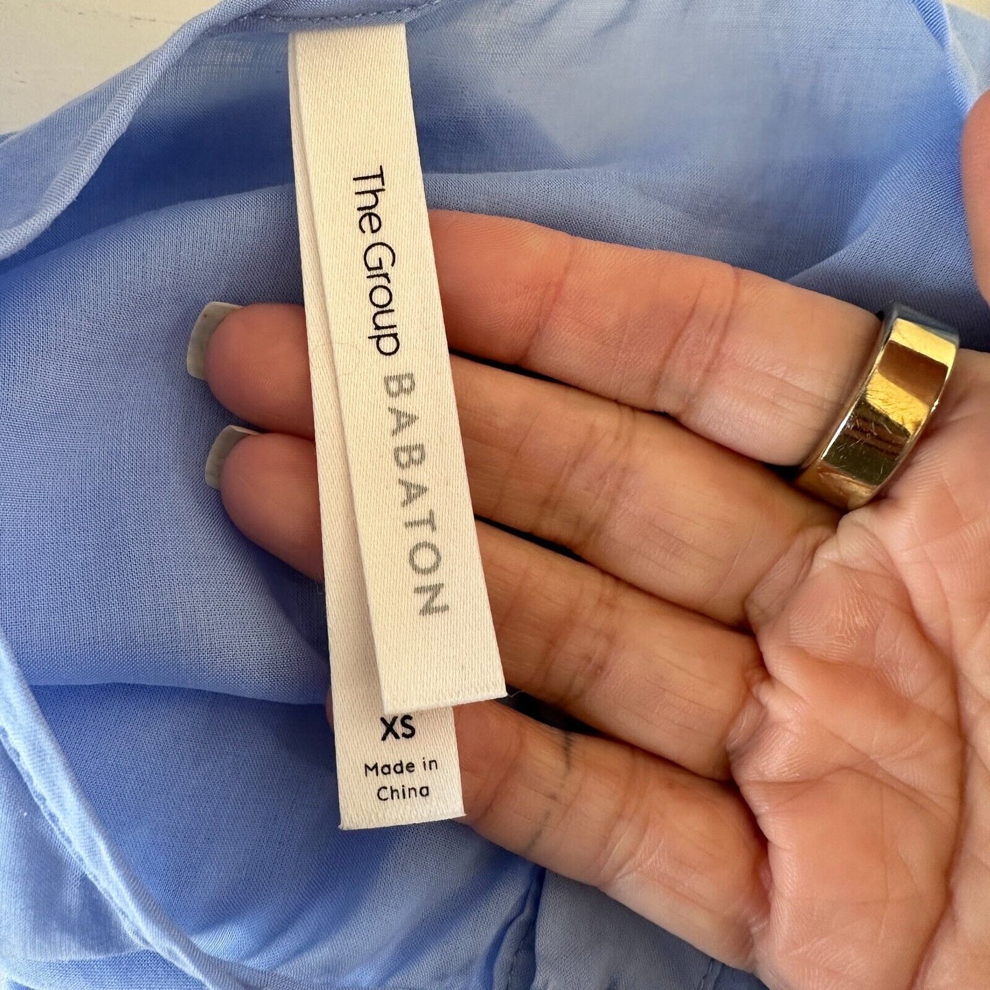 Aritzia Babaton Light Blue Cardin Sleeveless Button-Down Drawstring Waist Top XS