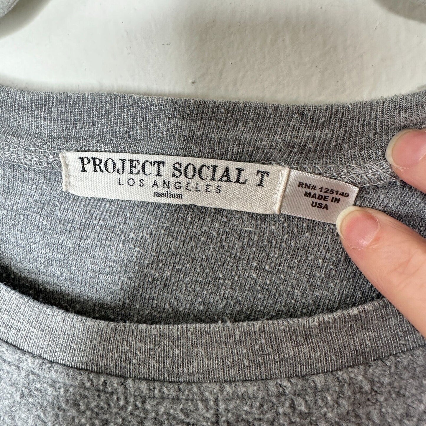 Project Social T Freshman Class of '71 Soft Gray Long Sleeve Sweater Jumper Med