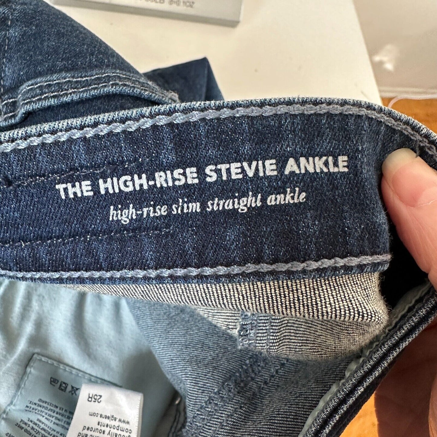 Adriano Goldschmeid Anthropologie Dark Wash Stevie High Rise Straight Ankle Jean