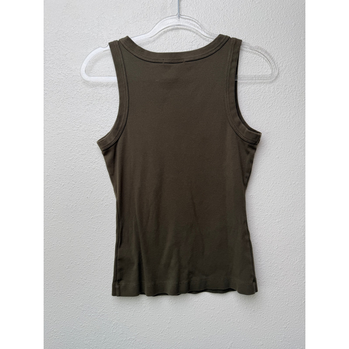 Michael Stars Olive Ribbed Cotton Tank Women OS