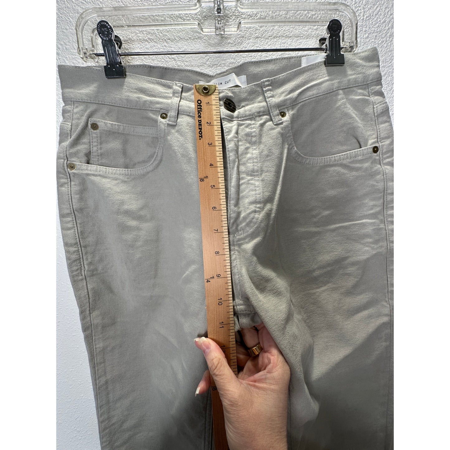 Billie Reid Taupe Slim Cut 5-Pocket Casual Jeans 32