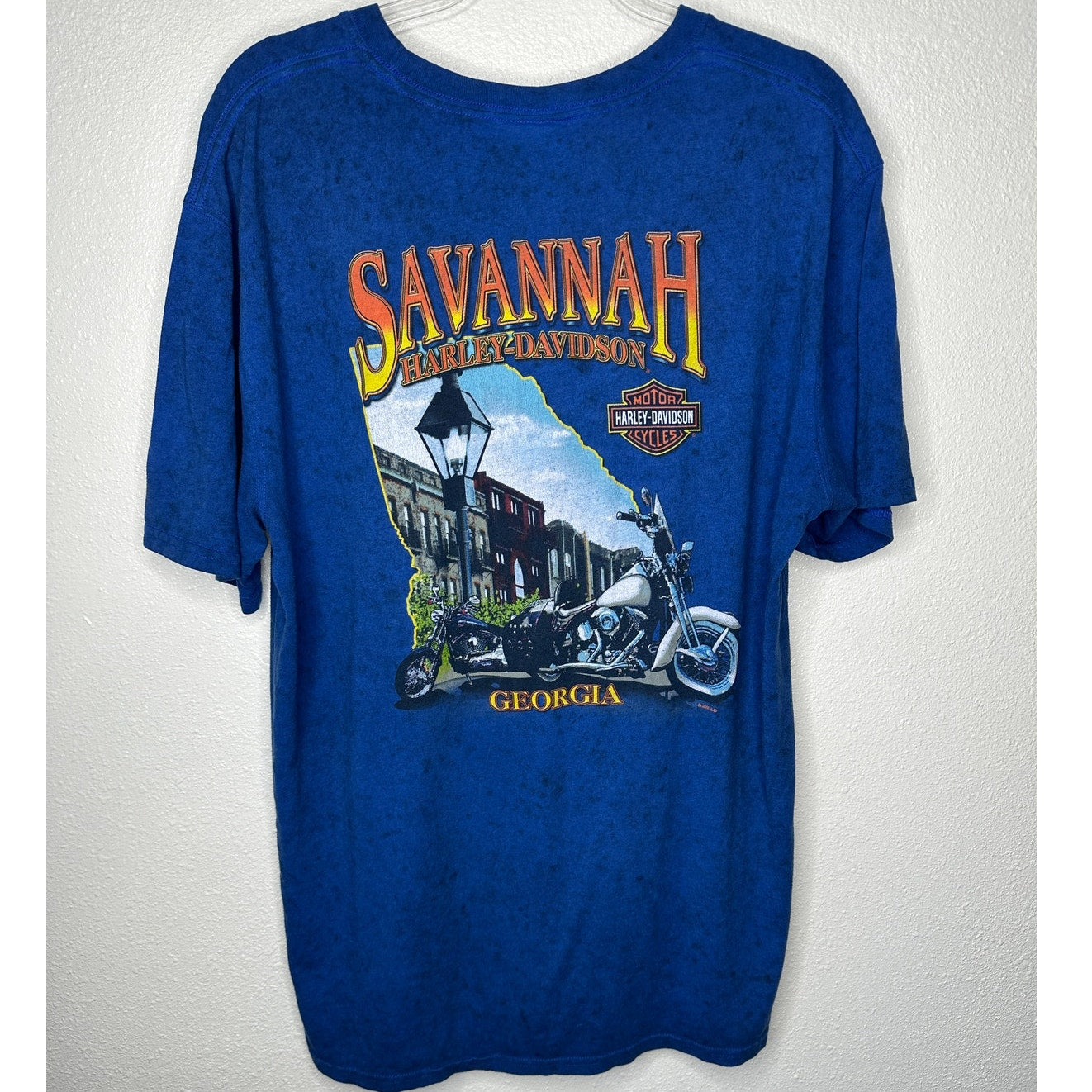 Harley-Davidson Savannah GA Tee Men’s L Blue Biker Shirt