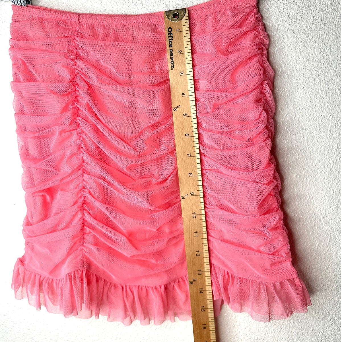 NWT Victorias Secret Pink Mesh Pleated Ruched Ruffle Stretch Mini Skirt 6