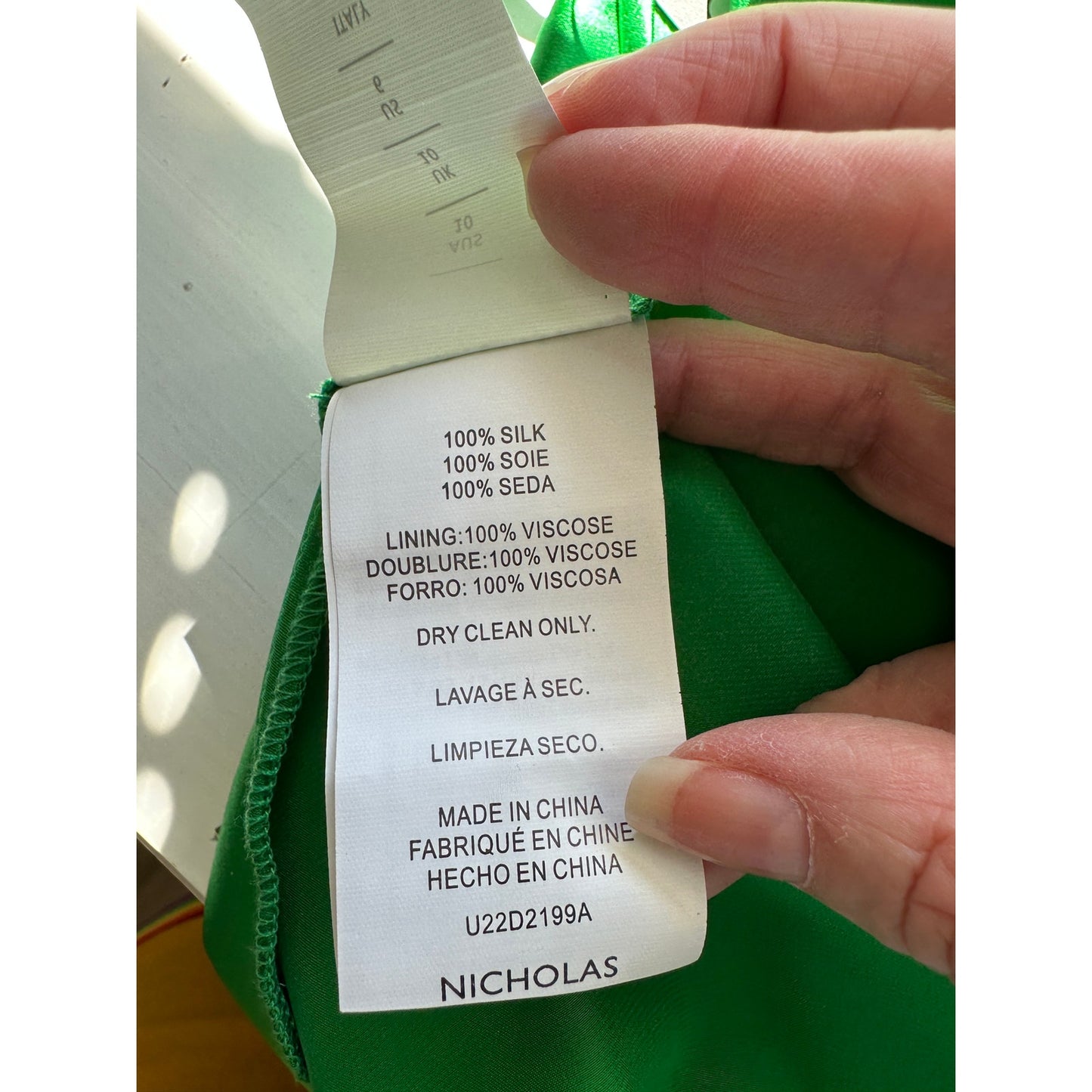 NWT Nicholas Lucinda Green Silk Halter Slip Maxi Dress Women’s US 6