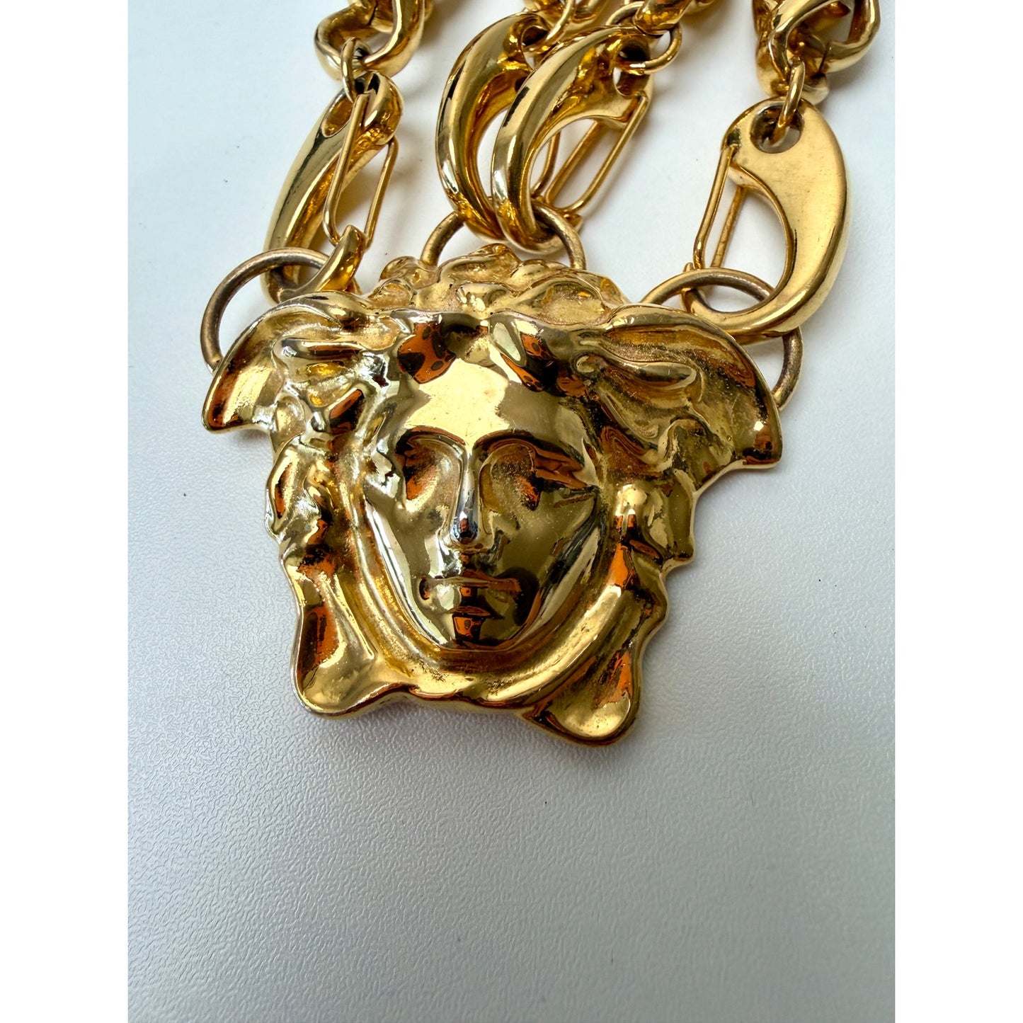 Versace Medusa Gold Double Chain Statement Necklace
