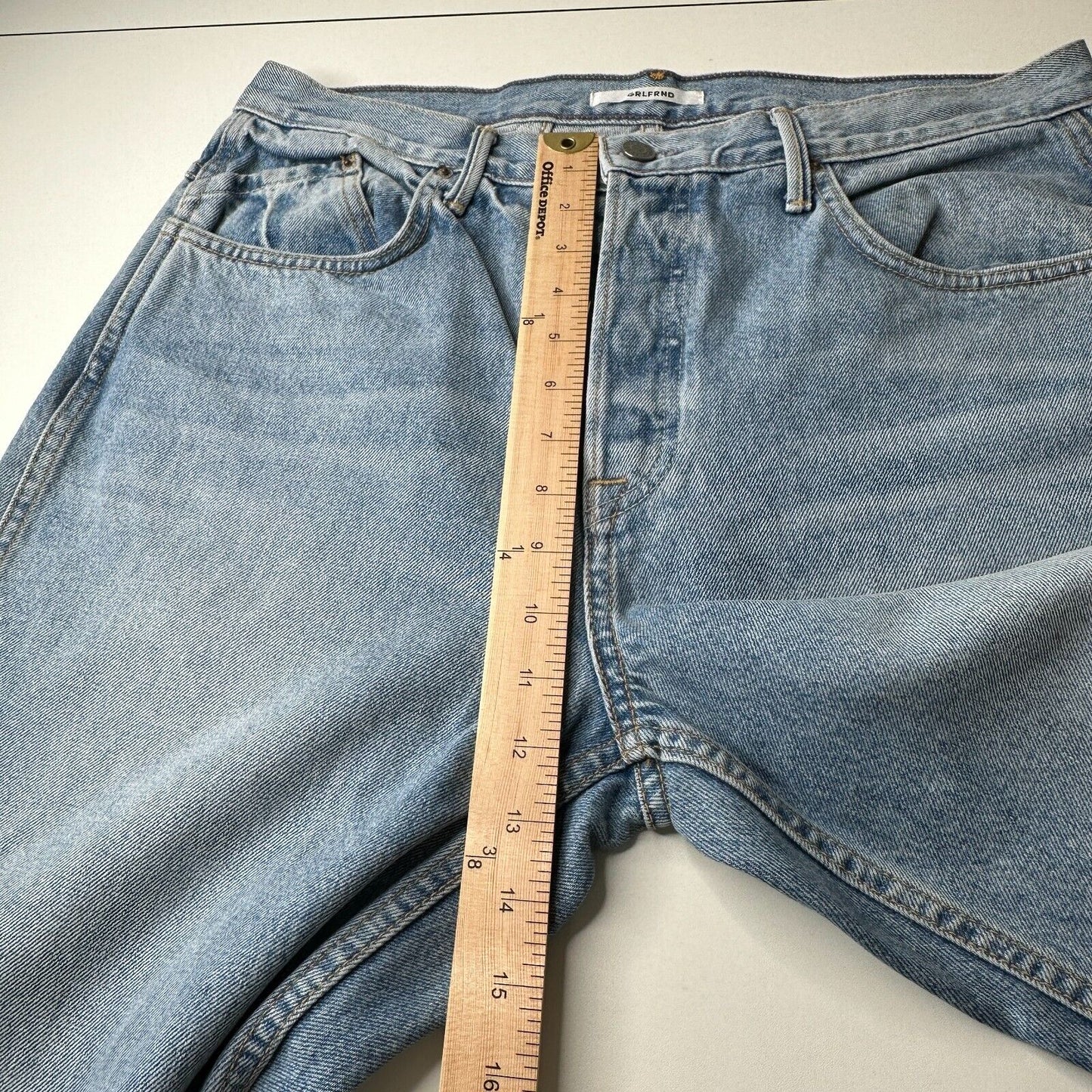 GRLFRND Dree Light Wash In My Time Crop Jean Hidden Button Fly Straight Leg 31