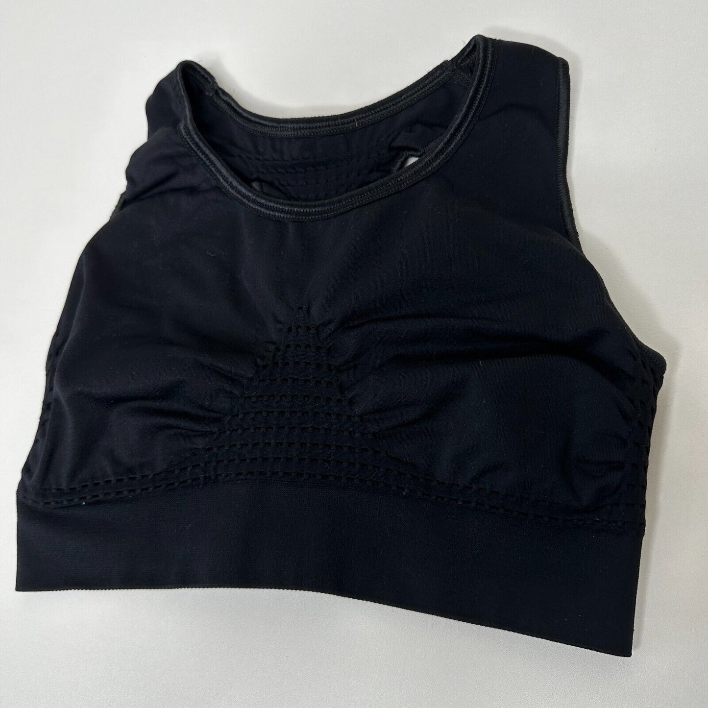 Sweaty Betty Black High Neck Sports Bra Sweat Wicking Stretch Racerback Crop Med