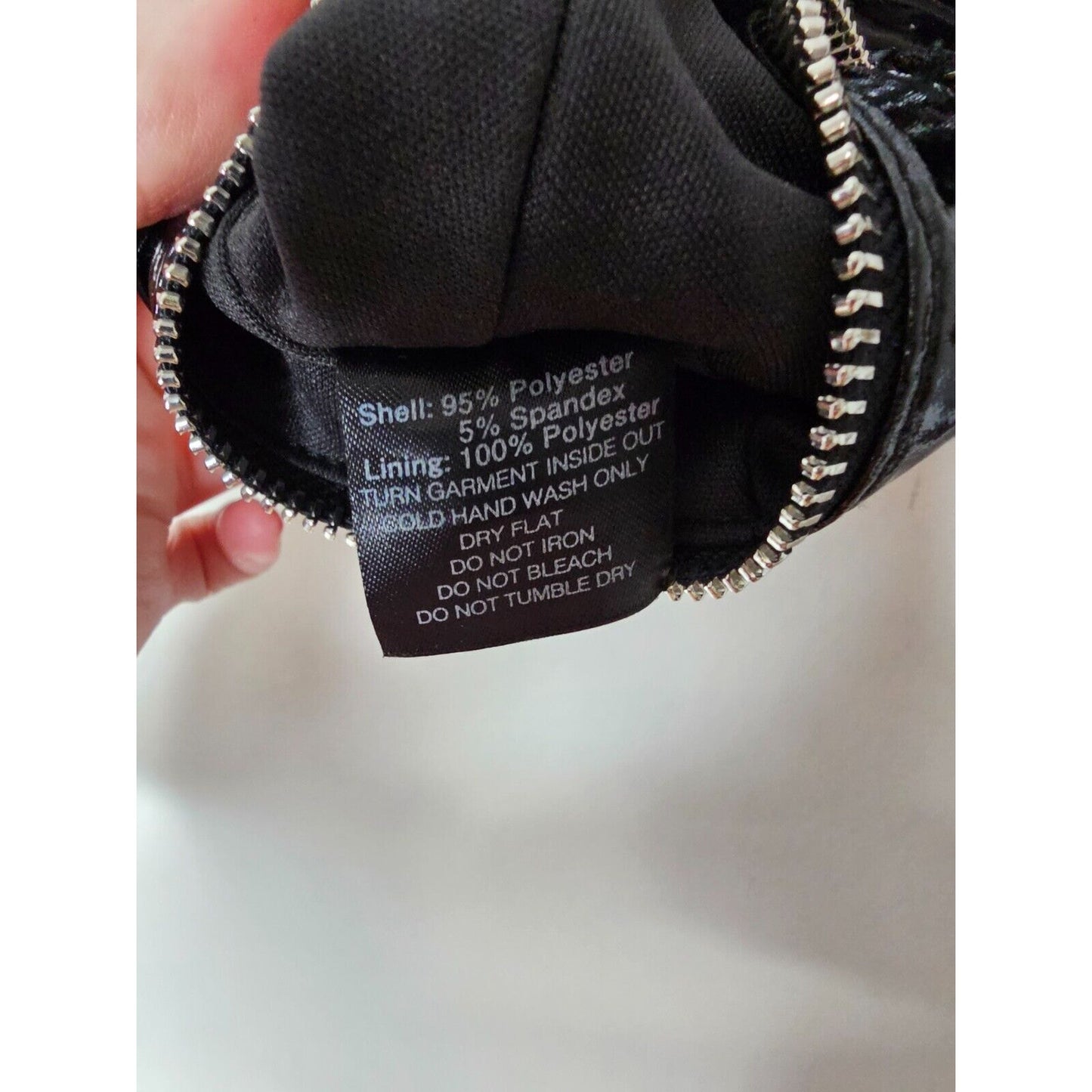 I. Am. Gia. Black Isla Patent Leather Bralette Spaghetti-Strap Zipper Detail XS