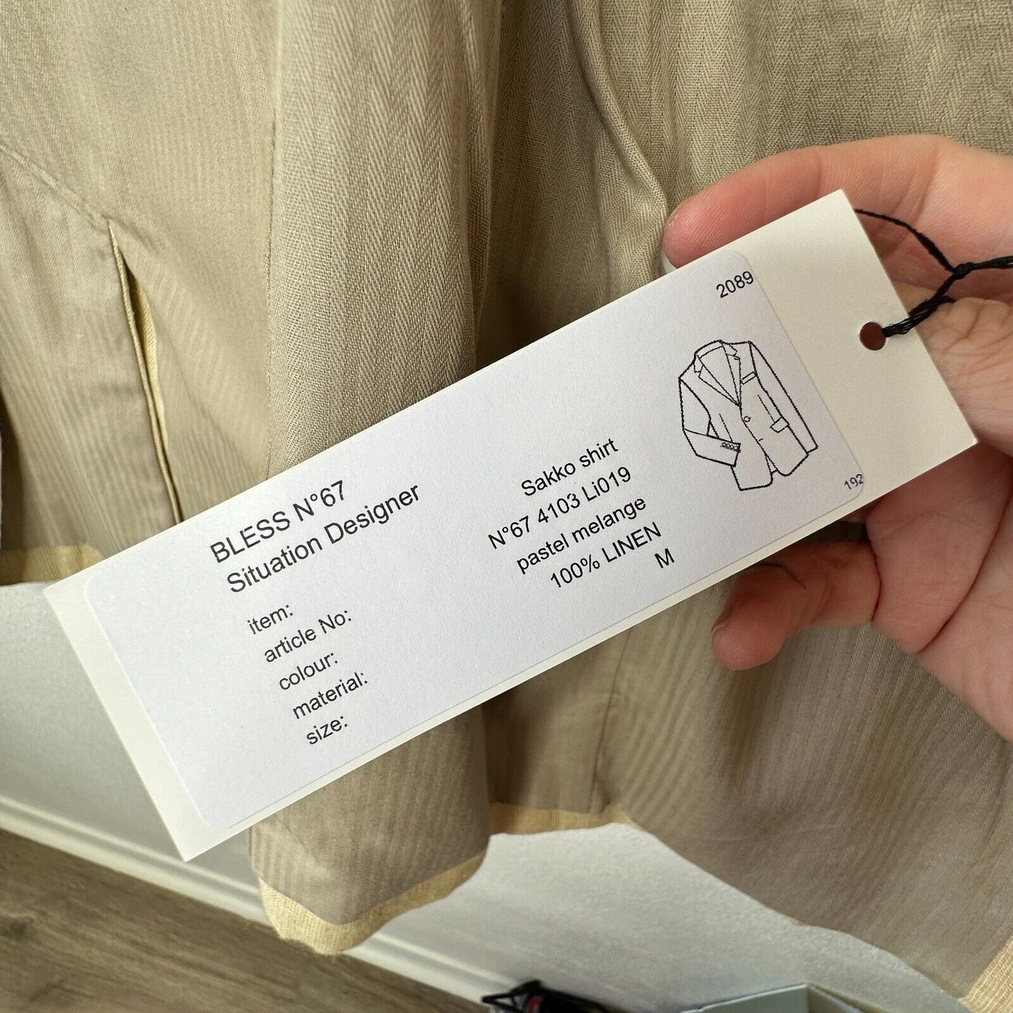 NWT BLESS 2-pc Melange 100% Linen Sakko Jacket & Linen Pants M