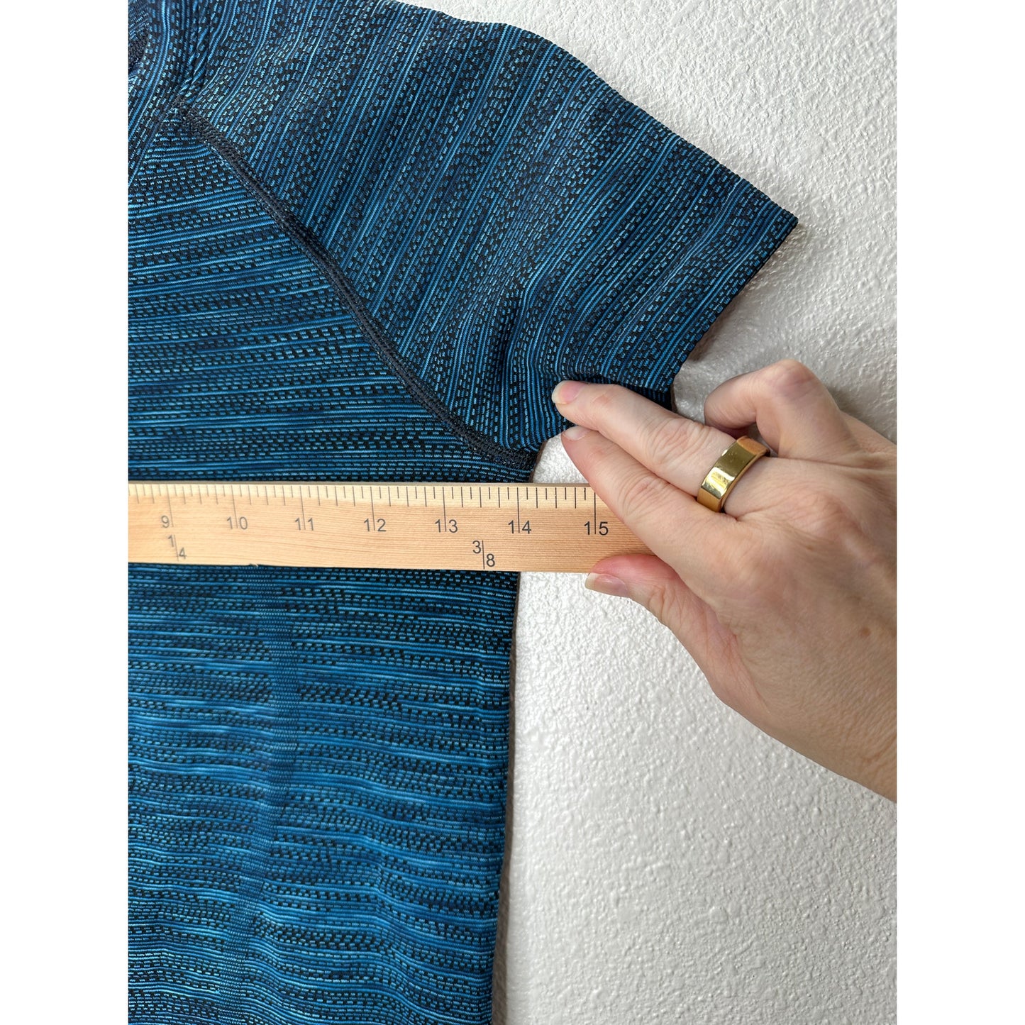 Lululemon Blue & Black Stripe Swiftly Tech Short Sleeve Tee