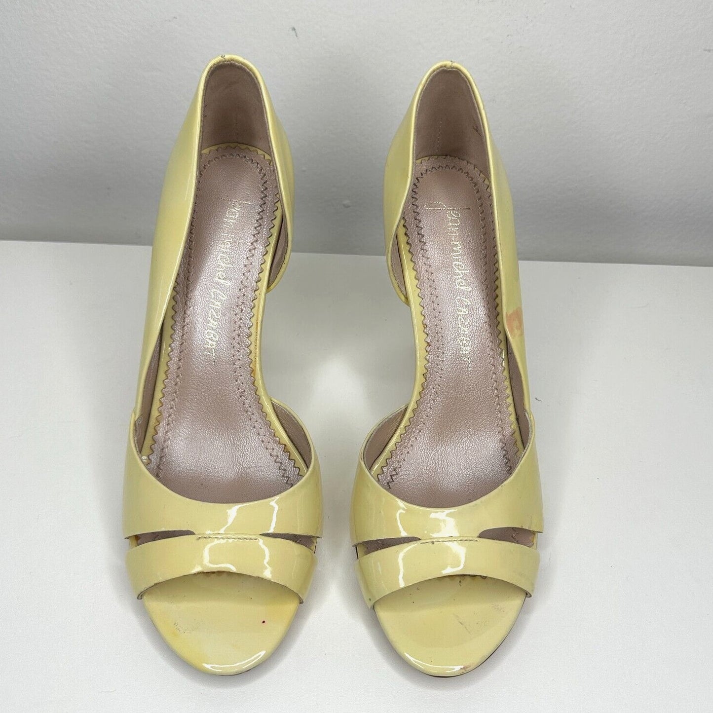 Jean-Michel Cazabat Yellow Olina Open-Toe D'Orsay Leather Stiletto Heel 38 7.5