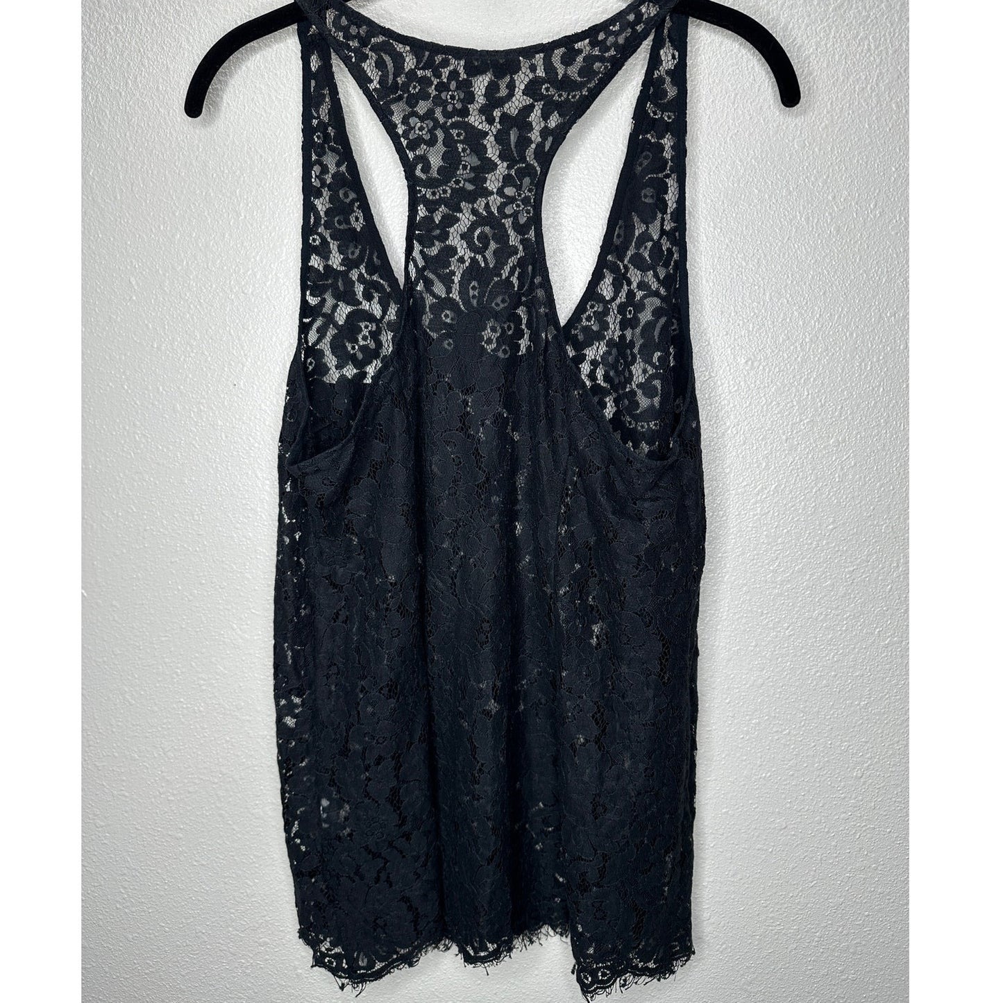 Joie Black Floral Lace Sleeveless Racerback Tank Top M