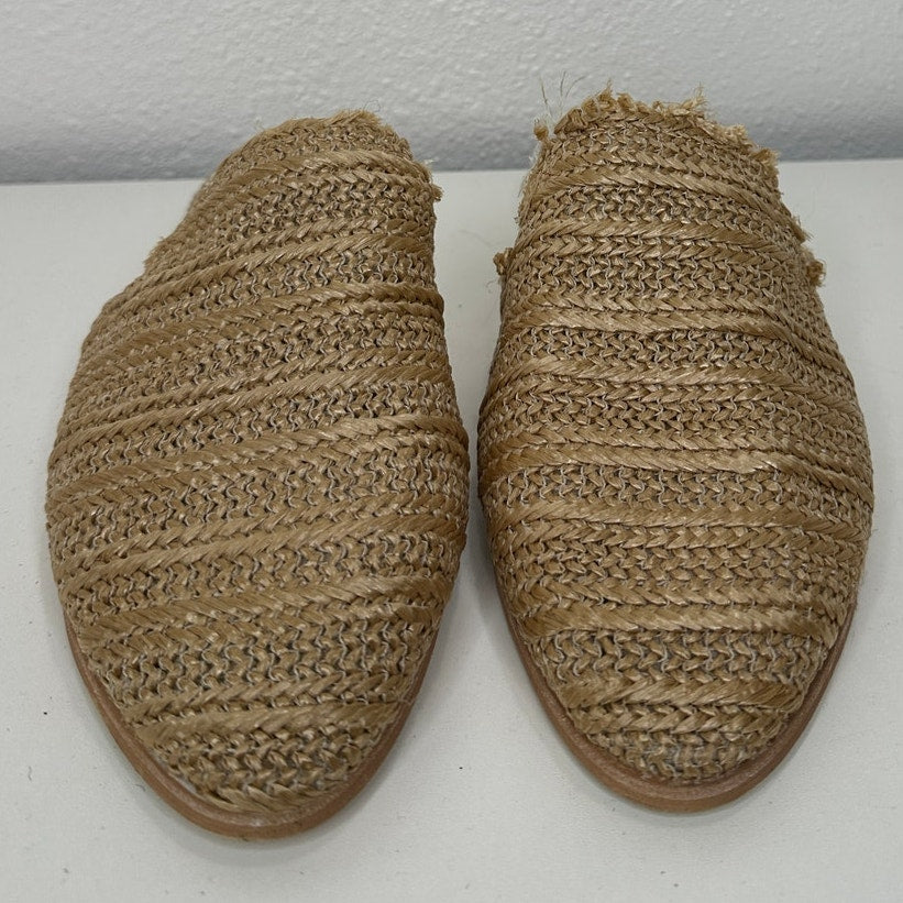 Mi.iM Ally Tan Pointed Toed Woven Textile Upper with Leather Sole Mule Flats 7