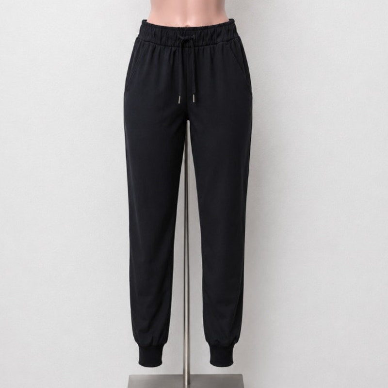 Lululemon On The Fly Jogger Black Drawstring Cuffed Pants Size 2