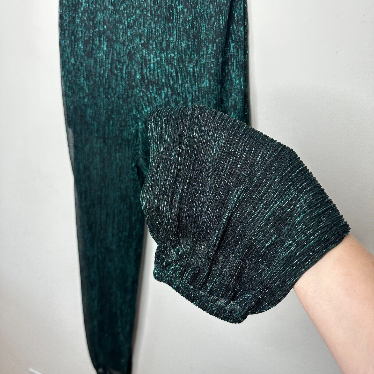 Bailey 44 Emerald Green Metallic Shimmer Pants With Undershorts Harem Legs Small