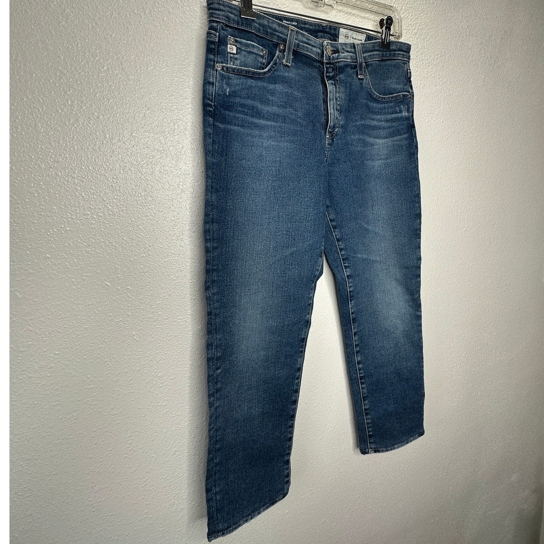 AG Muted Medium Wash Prima Crop Cigarette Leg Japanese Fabric Jeans 29