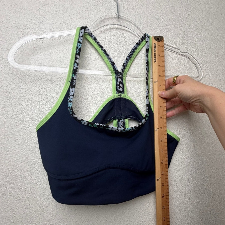 Free People Movement Navy Floral Racerback Sports Bra Women S