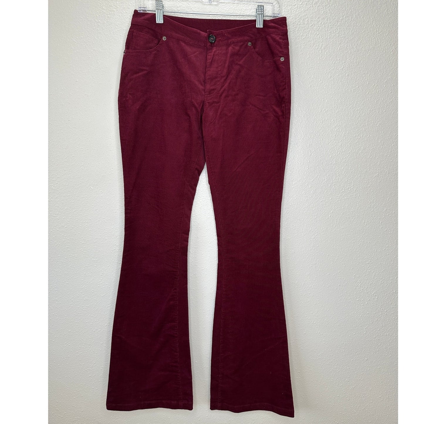 Jack Burgundy Red Corduroy Flare Low Rise Pants S