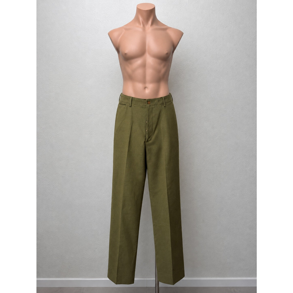 Vintage Olive Military Trousers Men's 38x34 Button Fly