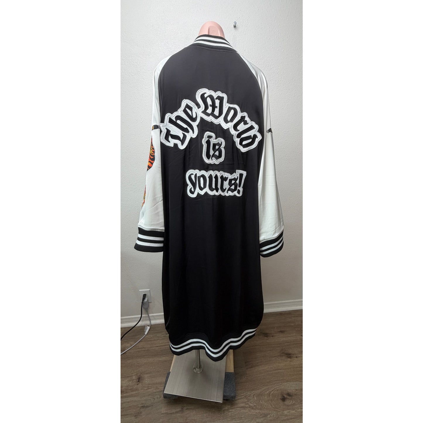 NWT Dressed in Lala Black Kimono Bomber Women's S/M