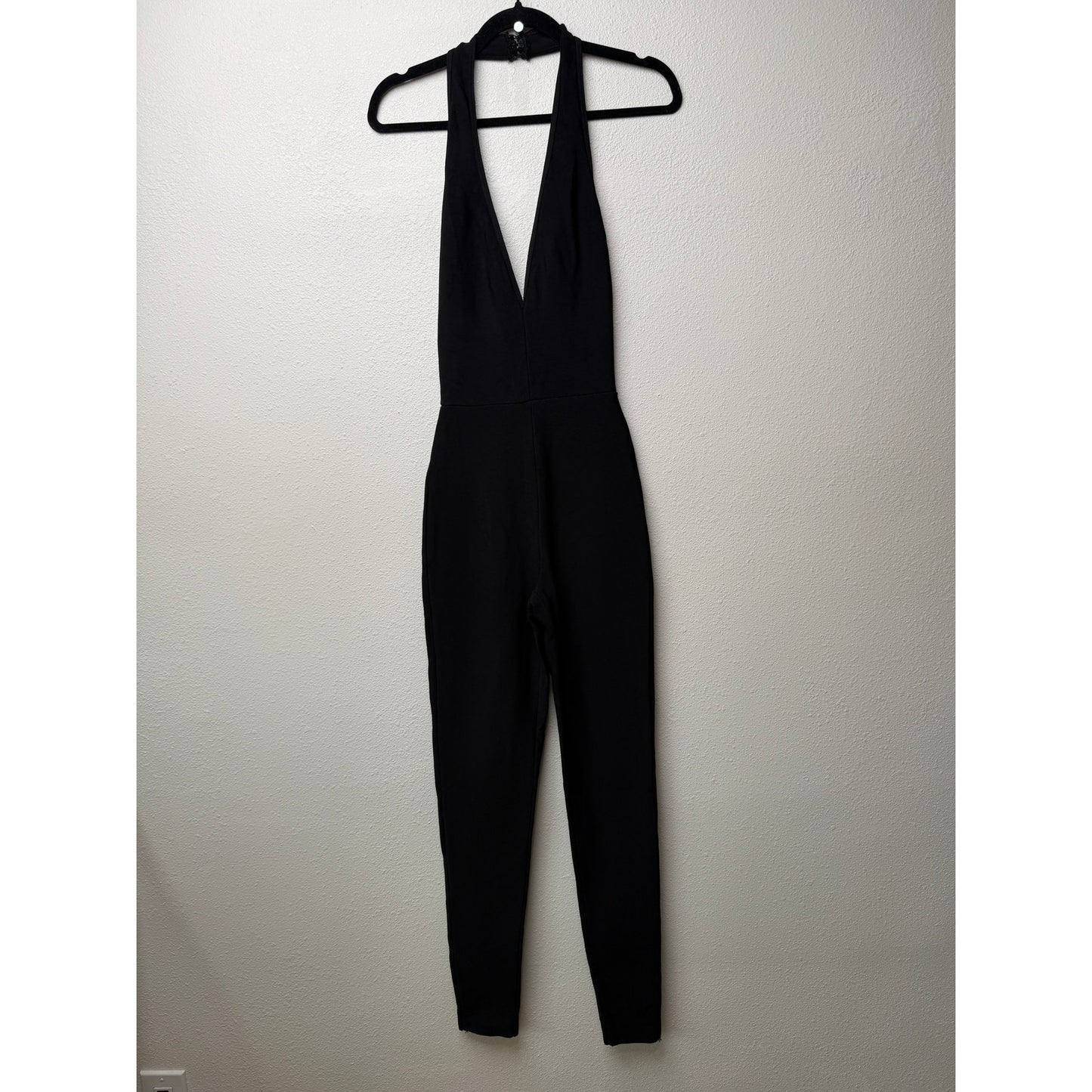 House of CB Anaise Black Jumpsuit Women XS Plunge