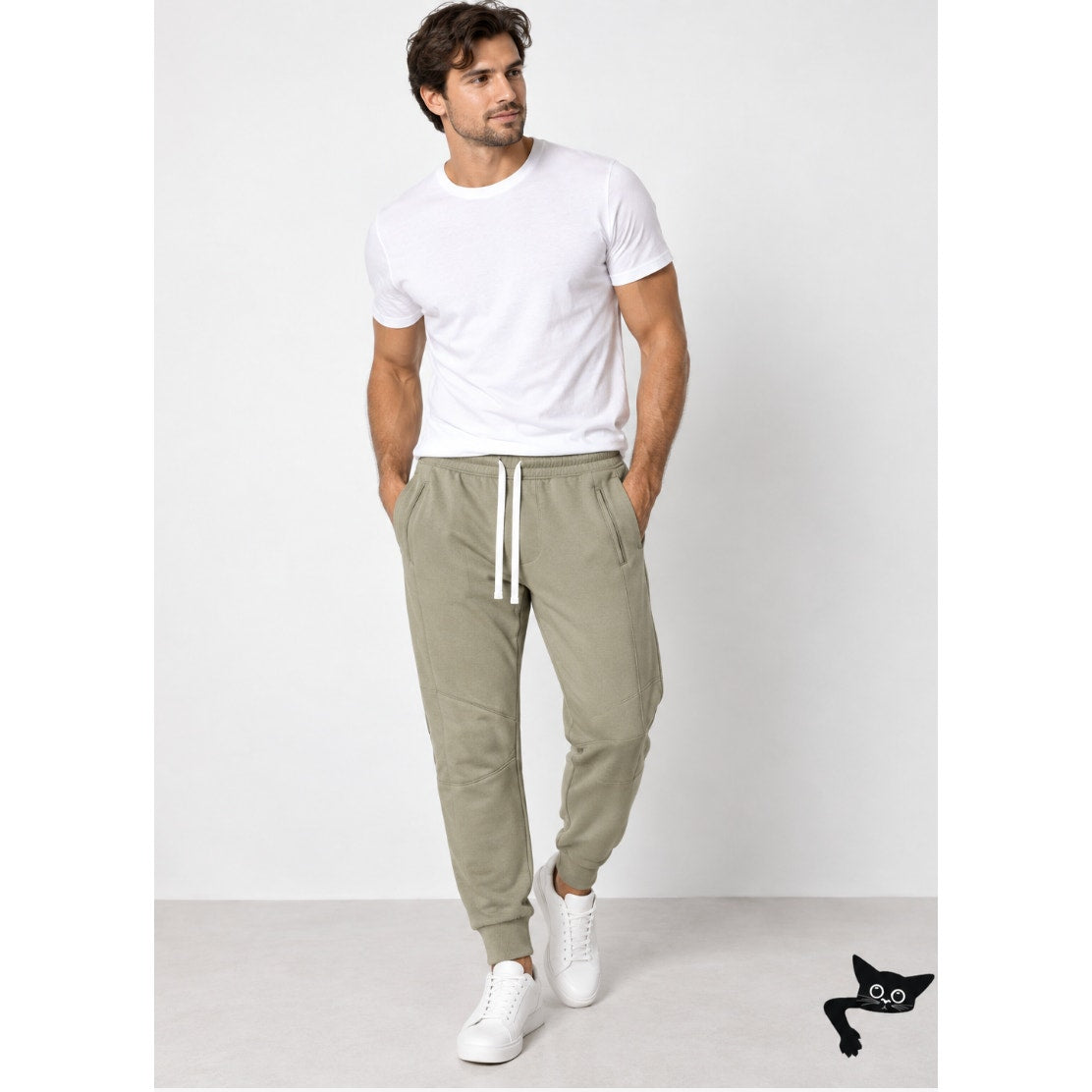 John Elliott Lieutenant Khaki Escobar Drawstring Banded Jogger Zip Pockets 2