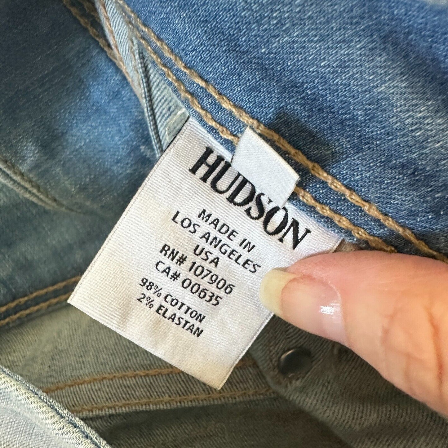 Hudson Double Button Light Blue Wash Jeans Low-Rise Boot Cut Flap Pockets 26