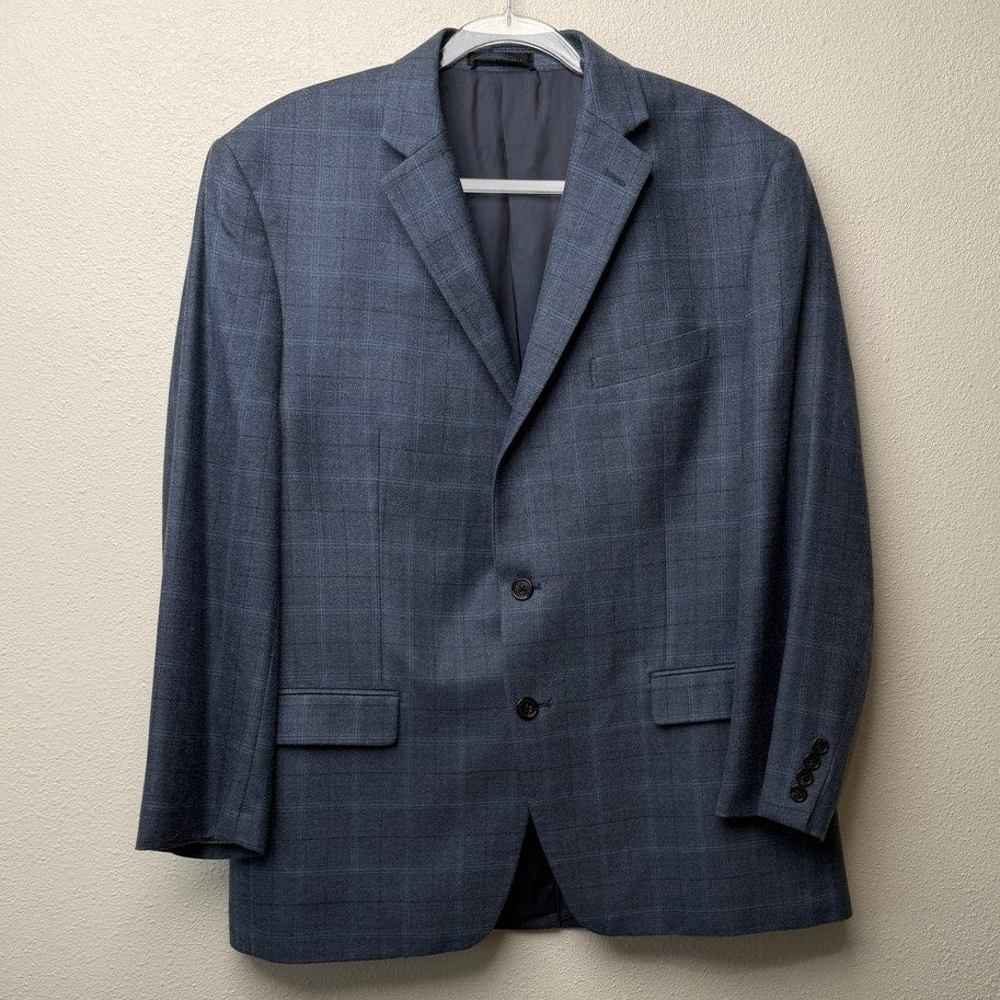 Lauren Ralph Lauren Blue Plaid Wool Silk Blazer Men’s 44R