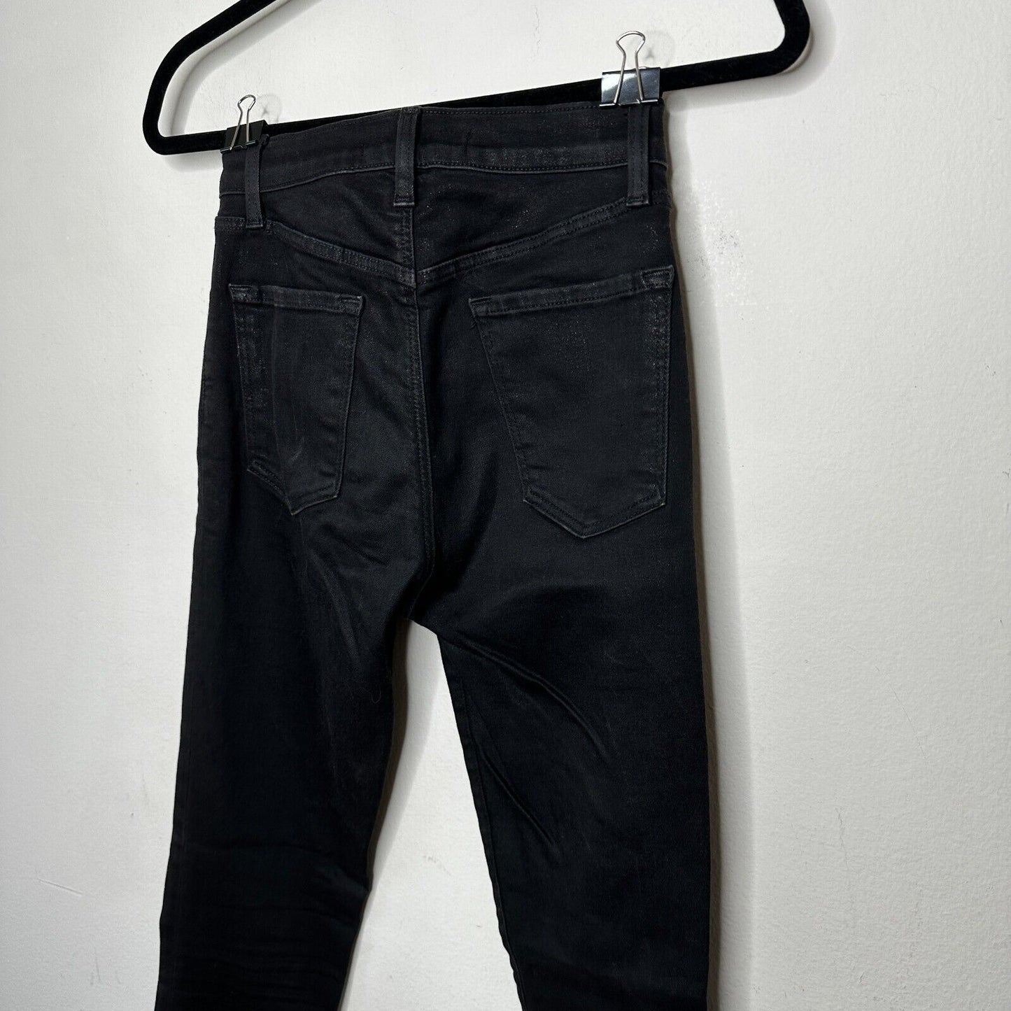 J Brand Steph Shep Charcoal Black High-Rise Laced Up Skinny Jean Vendetta 25