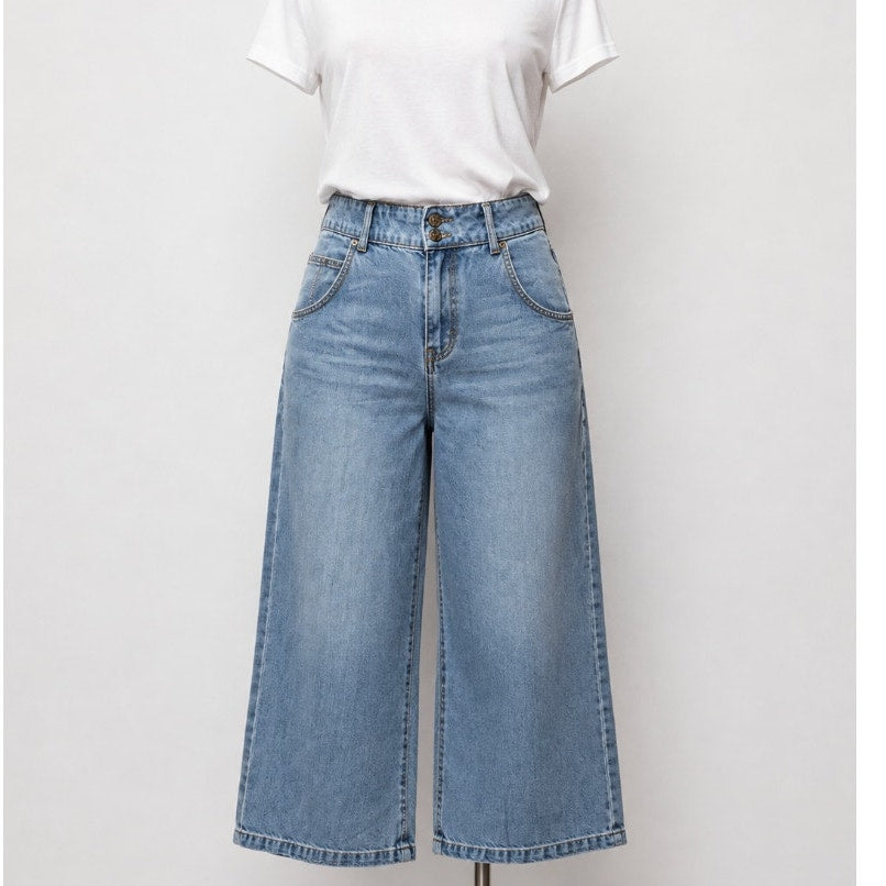 Forever 21 Wide Leg Jeans Mid Rise Size 28 Women
