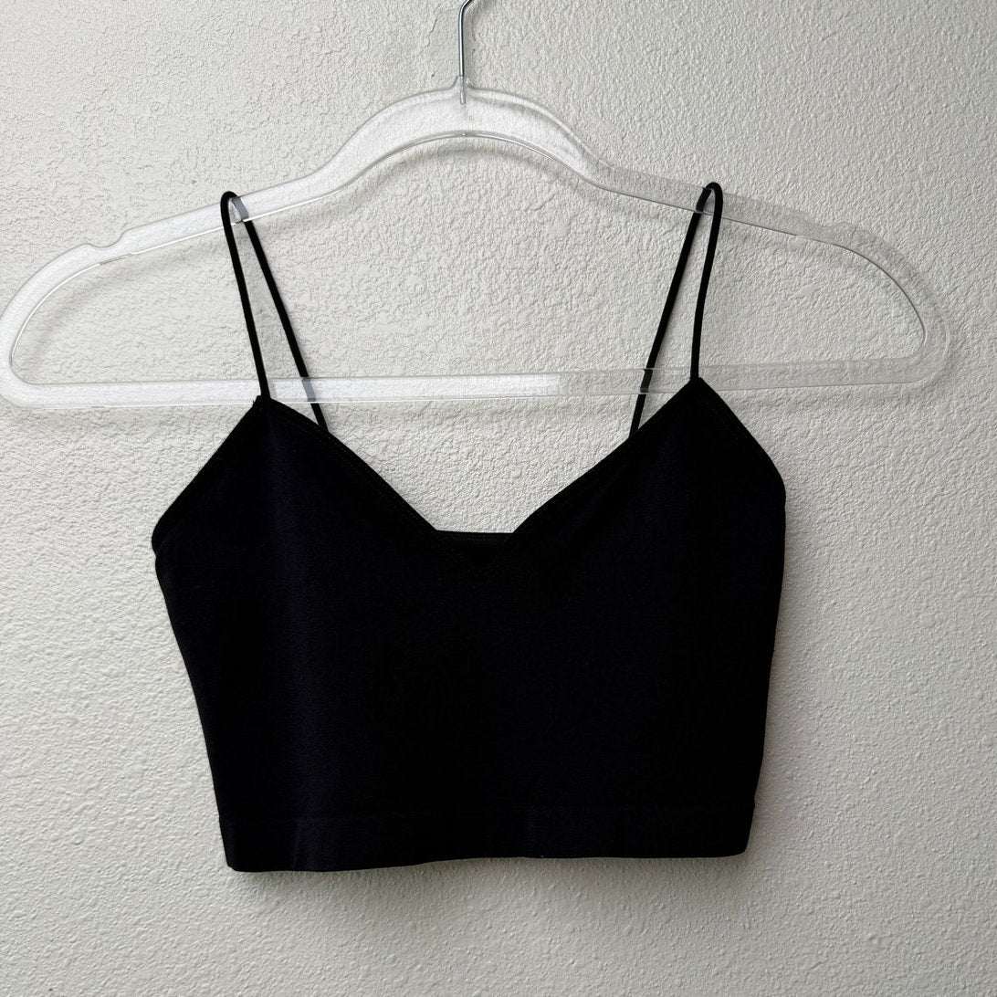 Free People Intimately Black V-Neck Spaghetti Strap Bralette XS/S