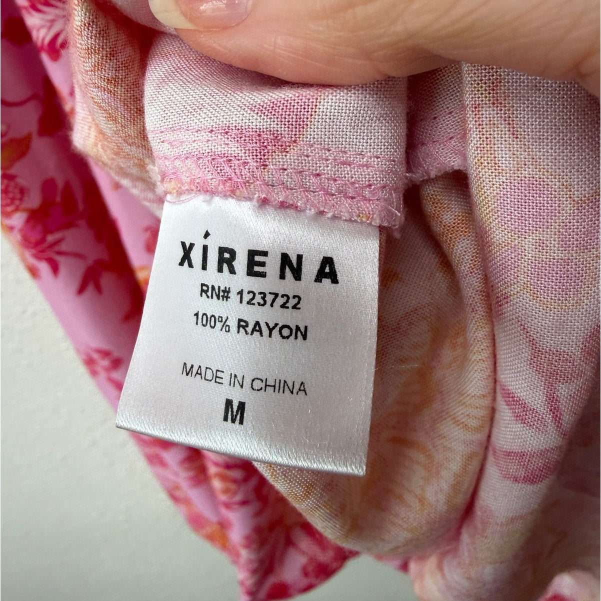 Xirena Pink Tropical Floral Ruched Tie Waist Midi Skirt M