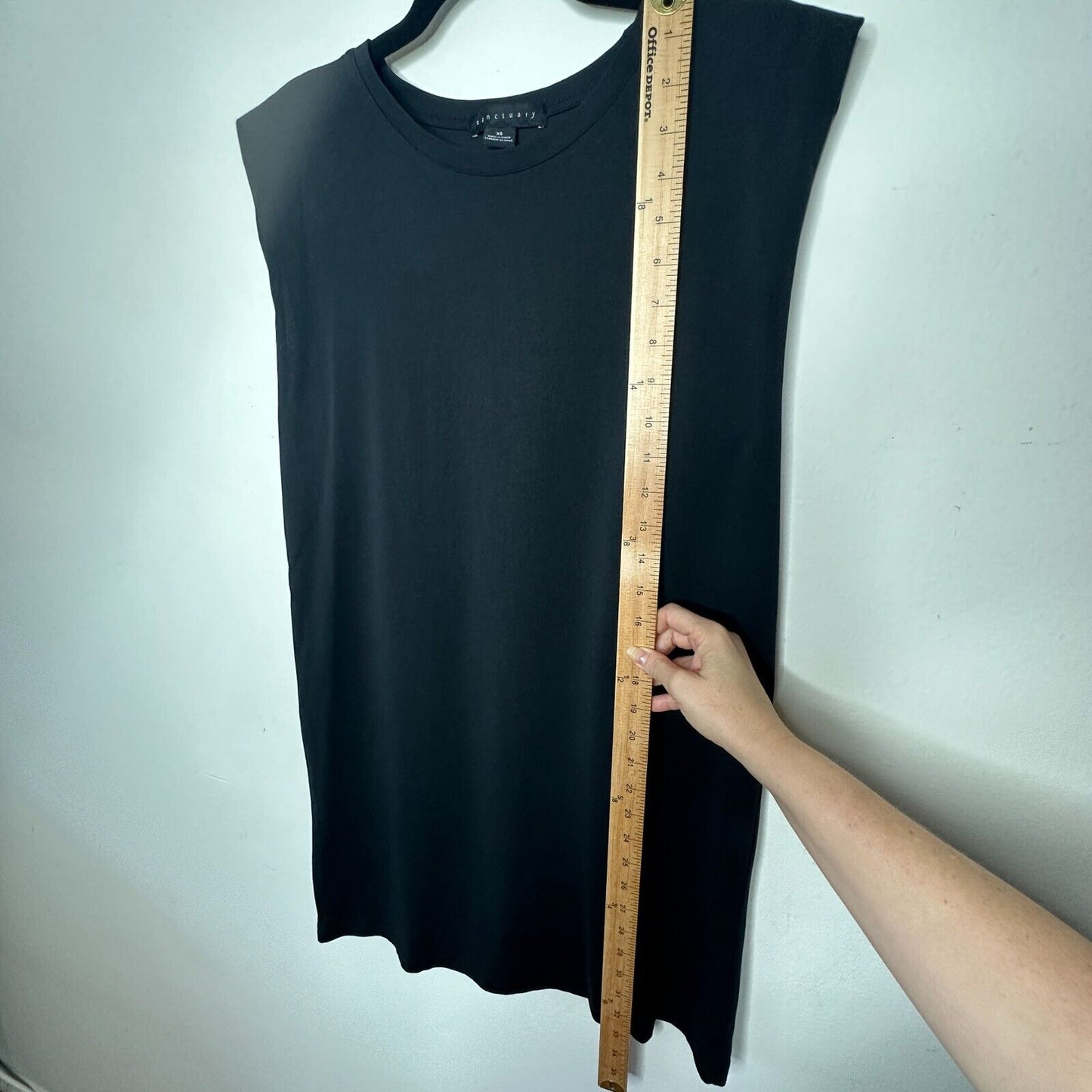Sanctuary Cute Black Cotton Crewneck Sleeveless Drop Armhole Pullover Dress XS