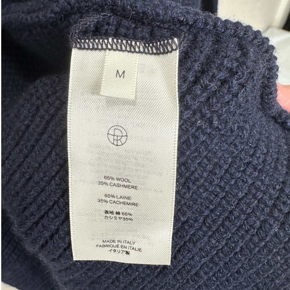 NWT The Row Dark Navy Ardi Chunky Knit Long Line Open Cardigan M