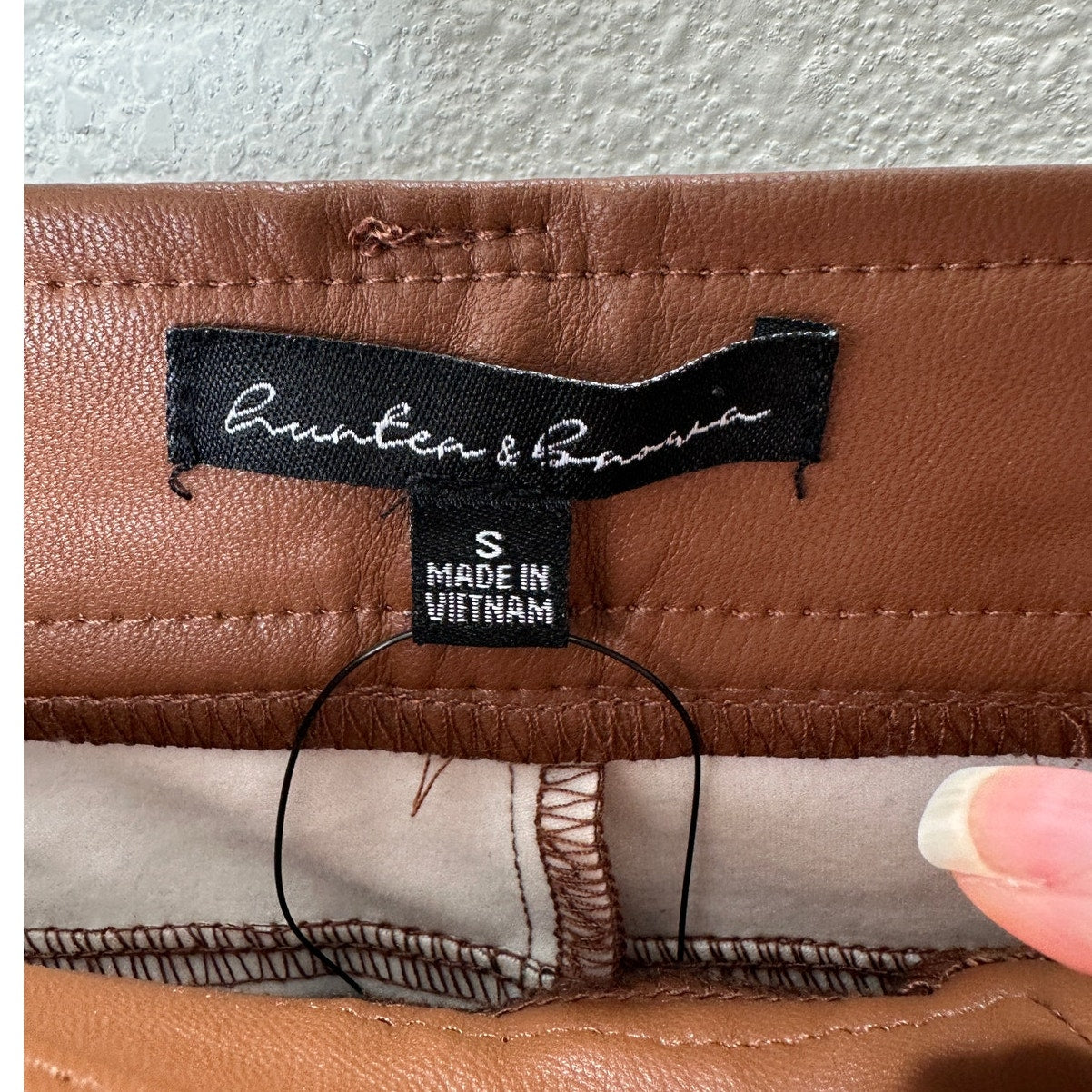 NWT Hunter & Brown Chocolate Faux Leather High Waist Skinny Pant S